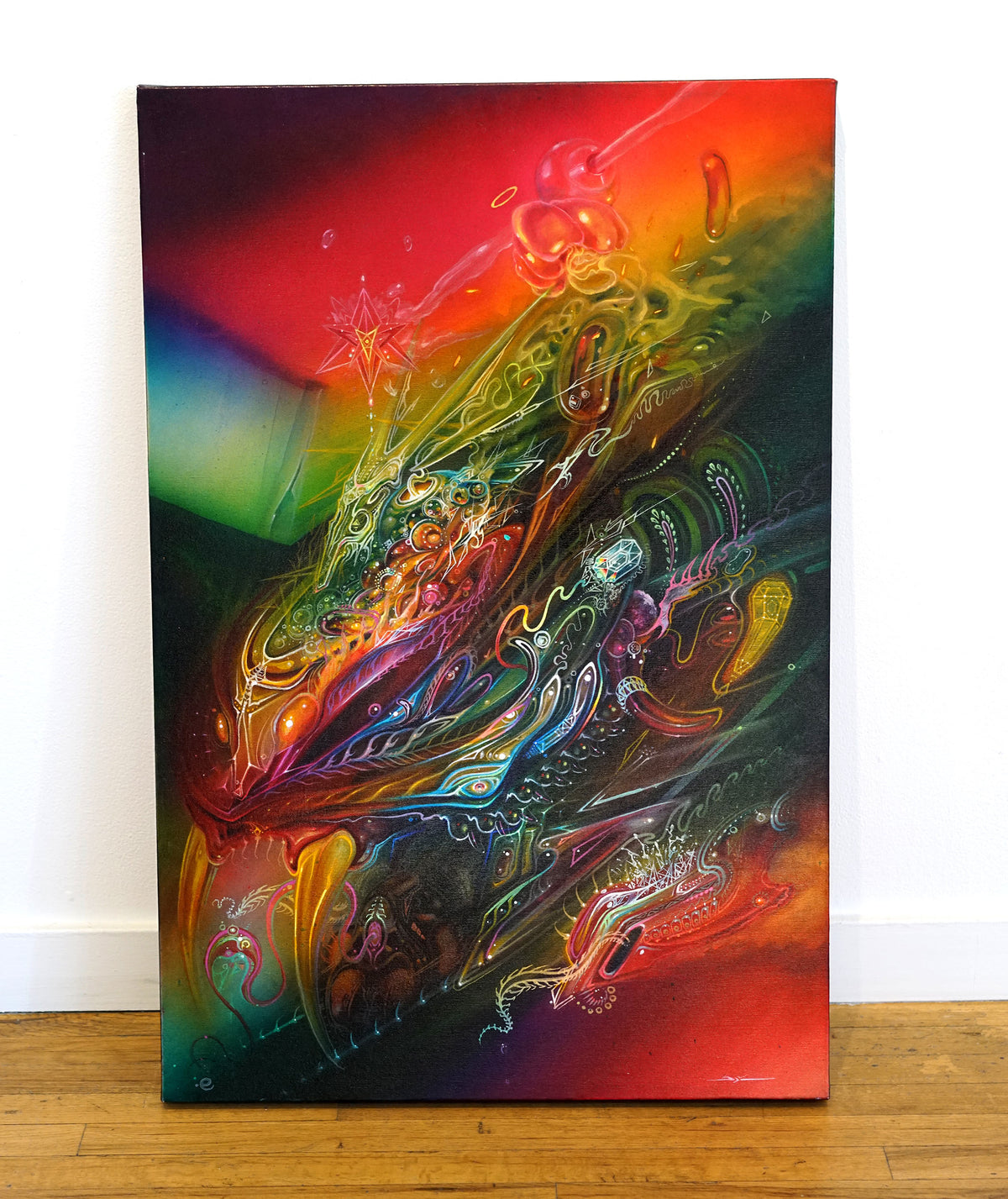 White Fire Hydra Original Painting by Brian Hampton x E Howard - 72 HOUR AUCTION