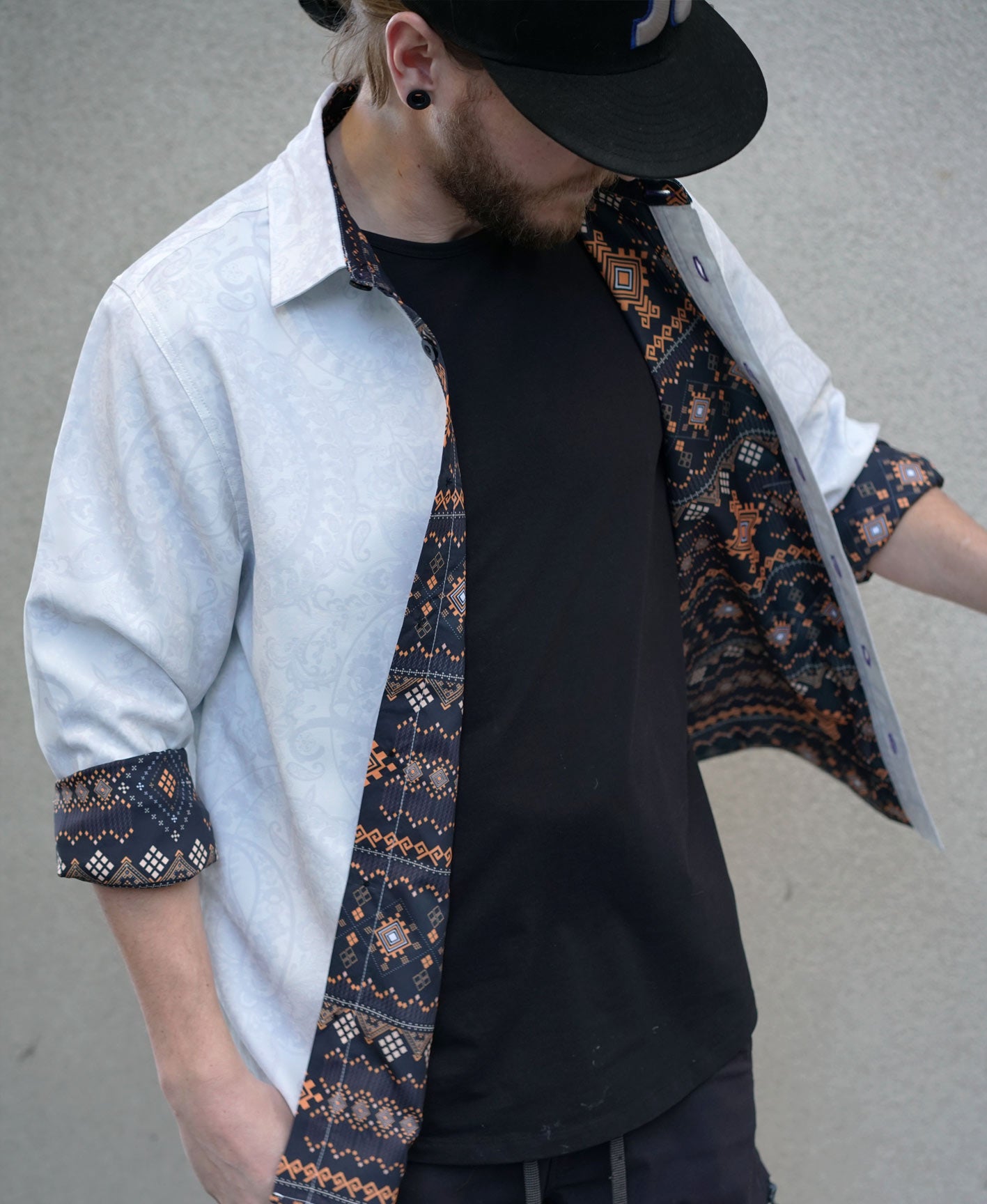 Kashmir Lined Button Down Shirt by Threyda