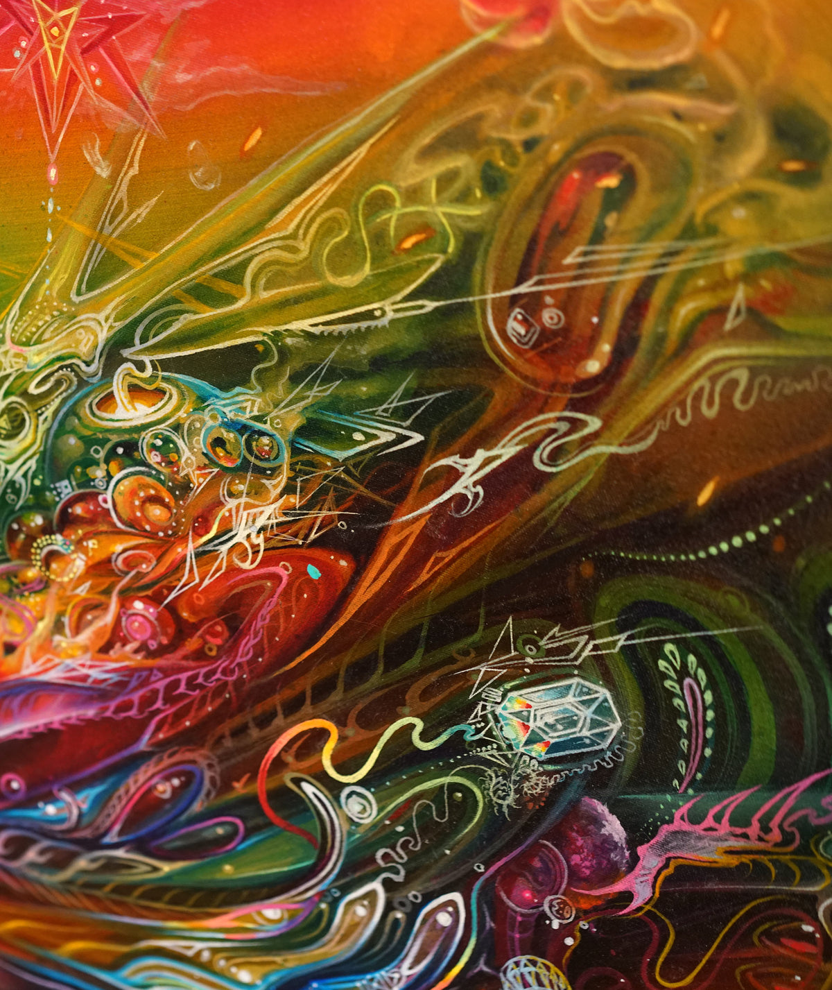 White Fire Hydra Original Painting by Brian Hampton x E Howard - 72 HOUR AUCTION