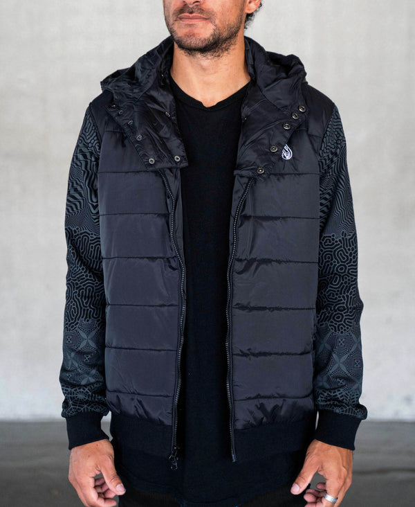 Resonance Quilted Bomber Jacket by Threyda - Threyda Art and Apparel