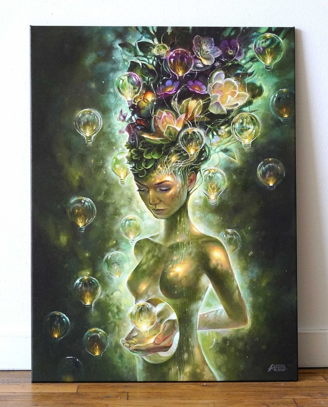 Light Grows Within Stretched Canvas by Adrianne Arachne