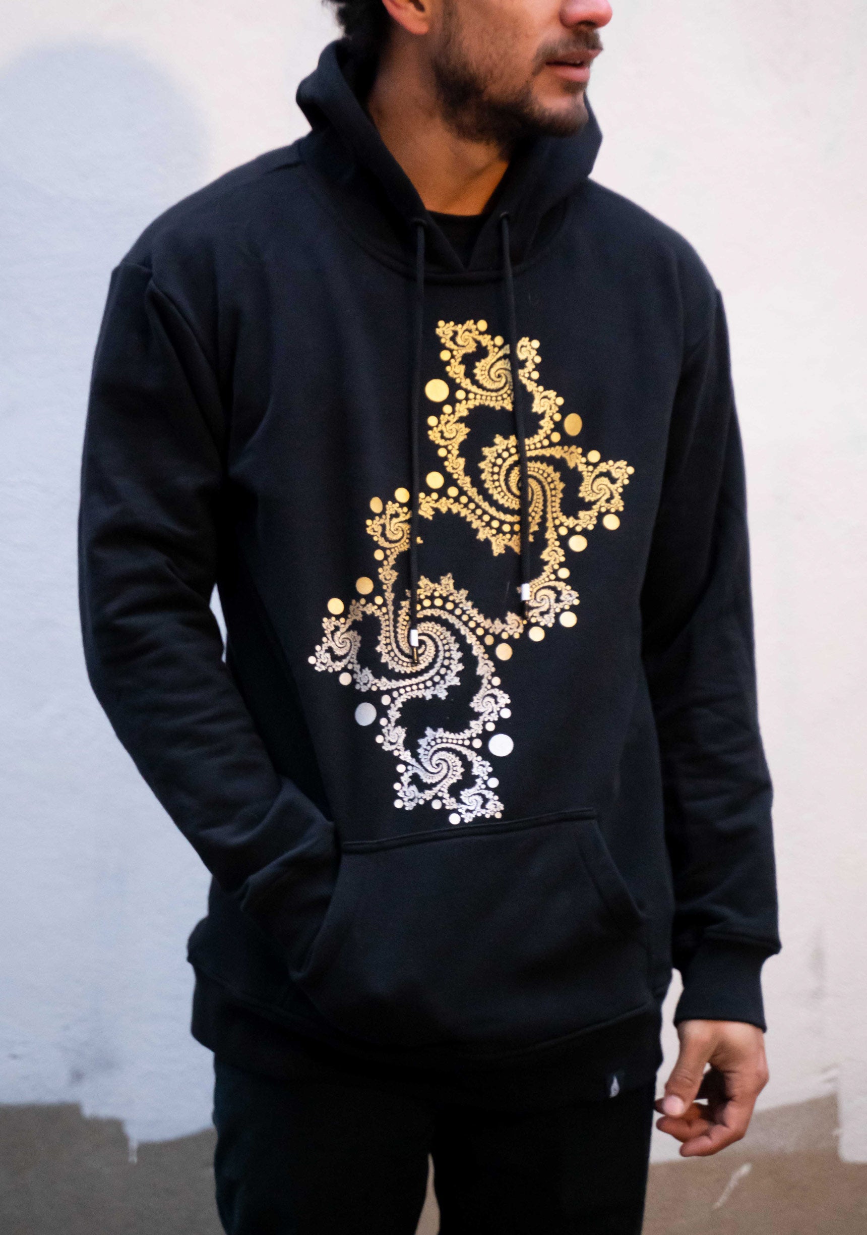 Fractal Screenprint Pullover Hoodie by Sacred G