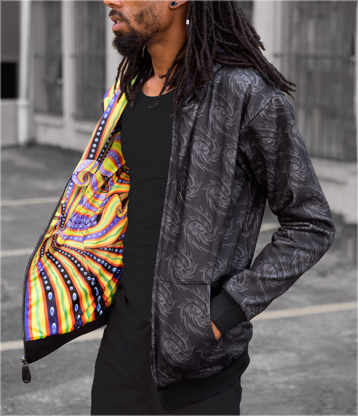 Bardo Being Reversible Heavyweight Hoodie by Alex Grey