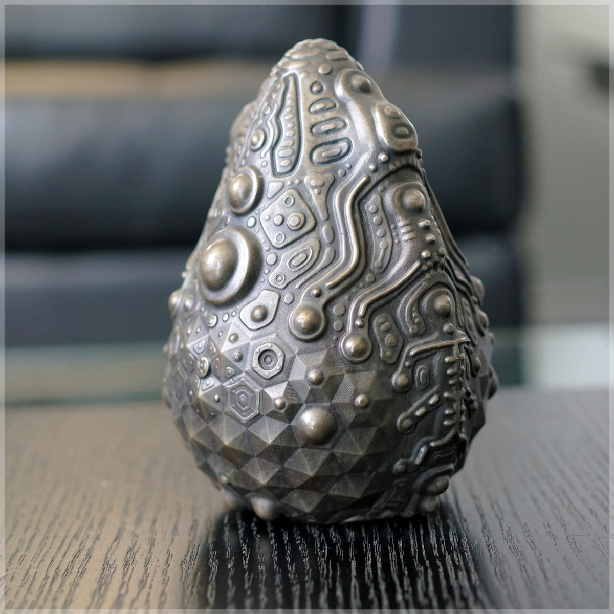 Bronze Egg Artifact Sculpture