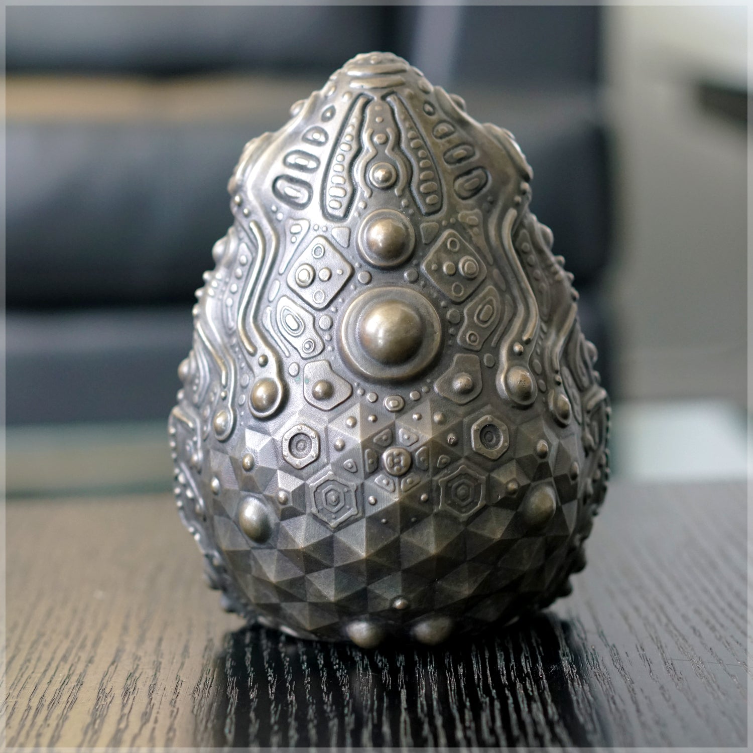 Bronze Egg Artifact Sculpture