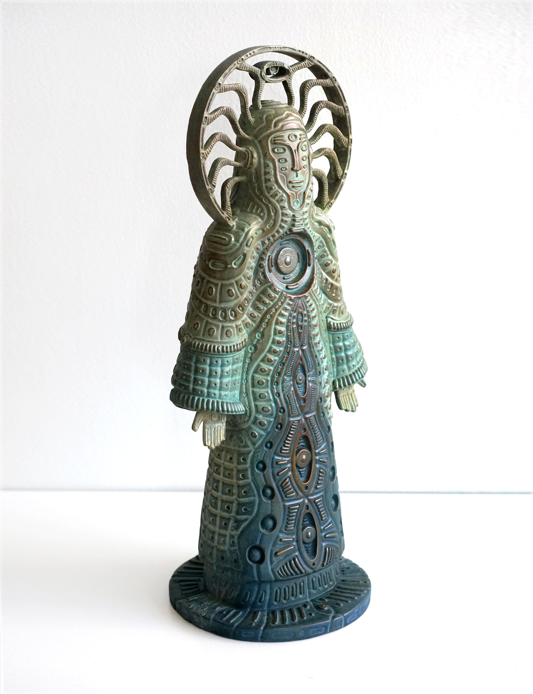 SHAMAN Bronze Sculpture by Ben Ridgway - Blue / Green