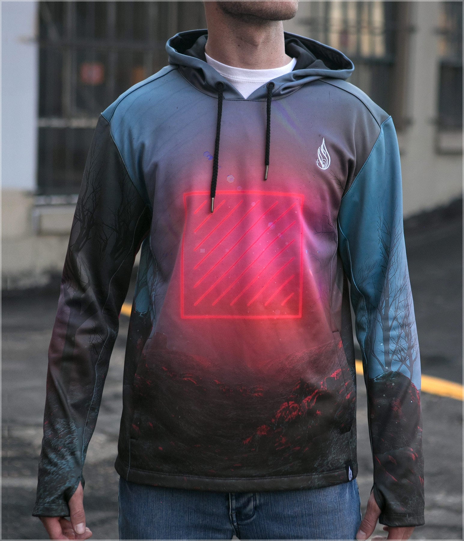 Red Grid Midweight Pullover by Beeple