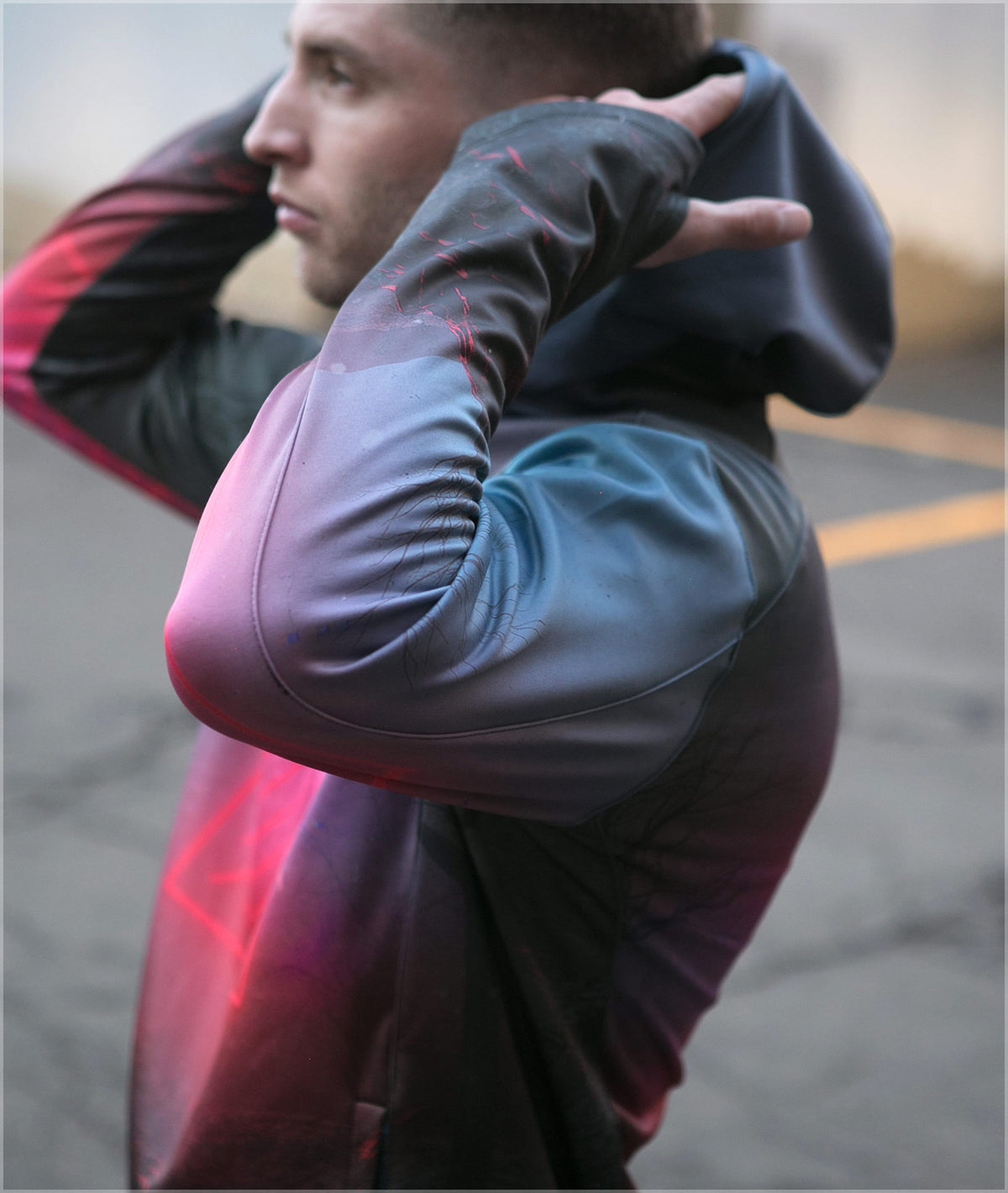 Red Grid Midweight Pullover by Beeple