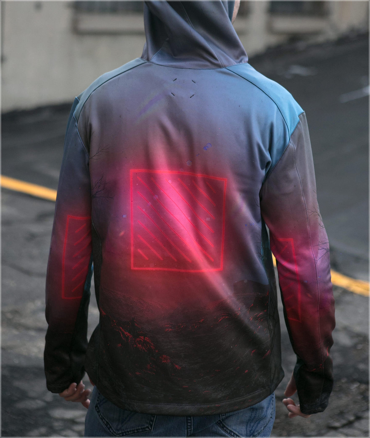 Red Grid Midweight Pullover by Beeple