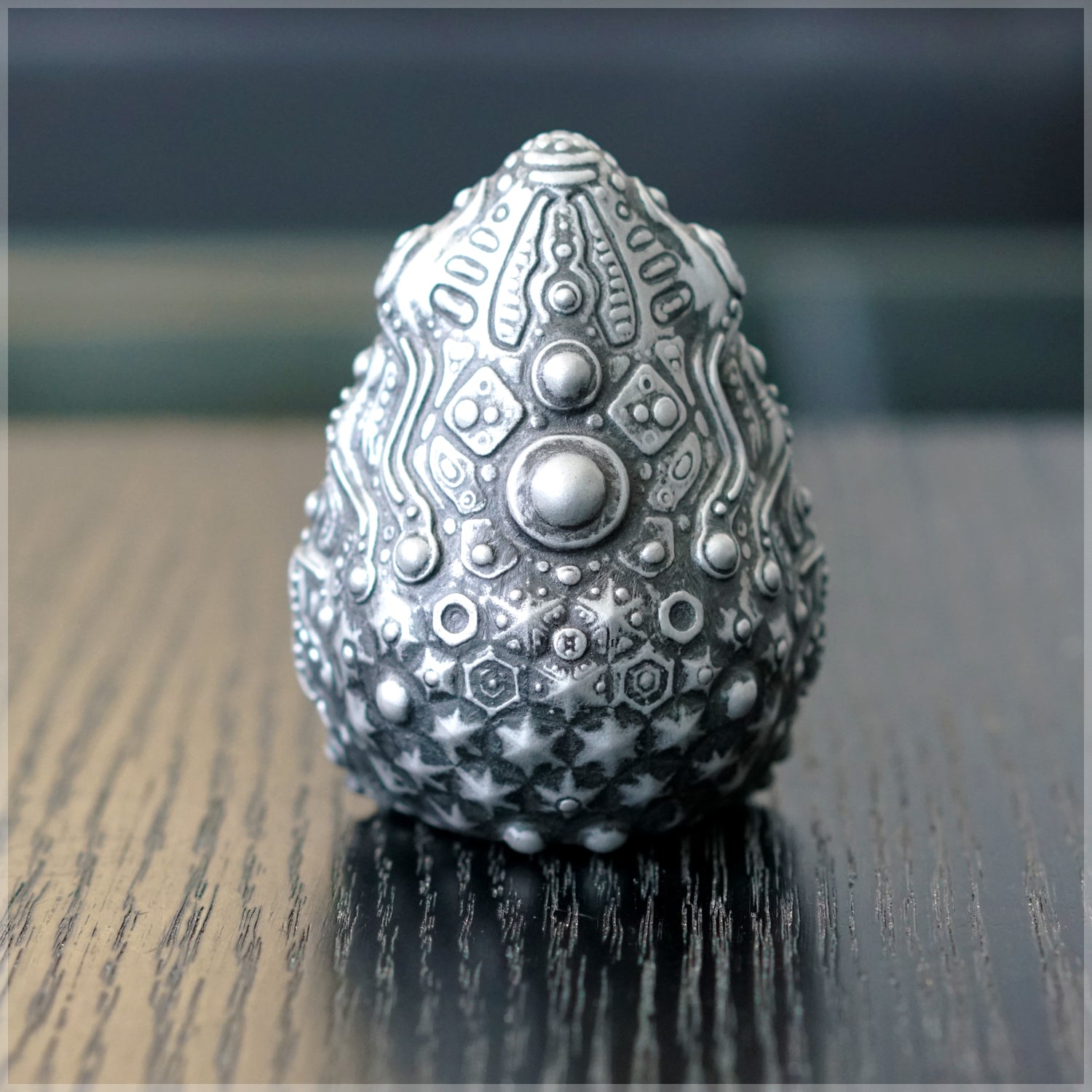 3-D Printed Egg Artifact - Nickel Brushed by Ben Ridgway