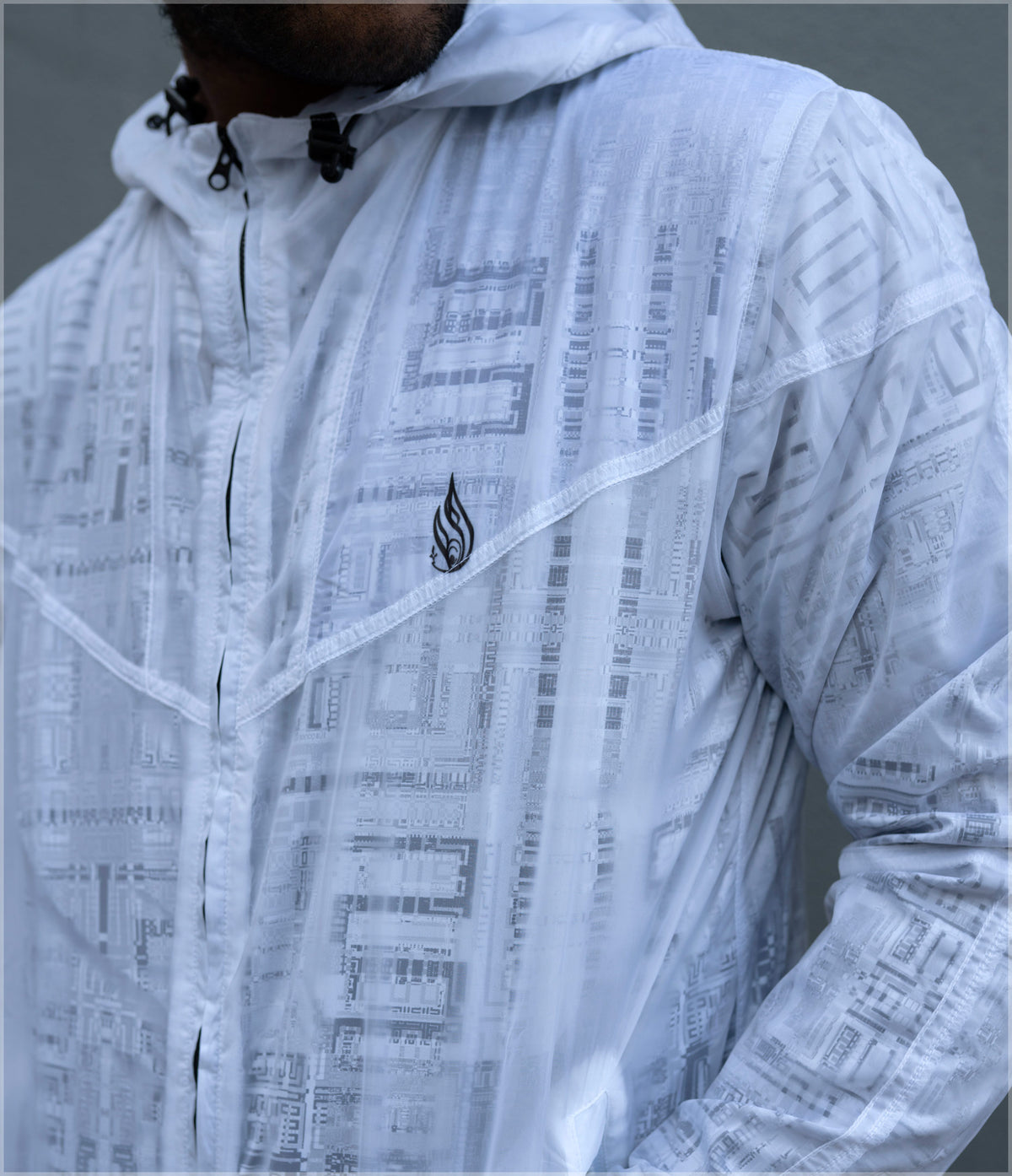 Fragmentation Transparent Windbreaker by Frame of Mind