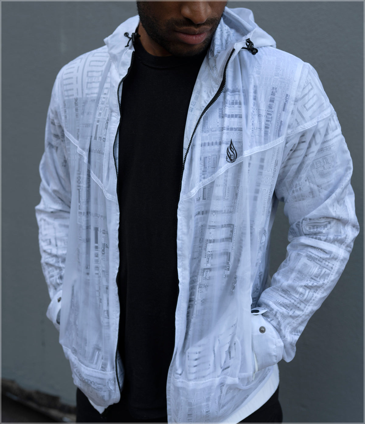 Fragmentation Transparent Windbreaker by Frame of Mind