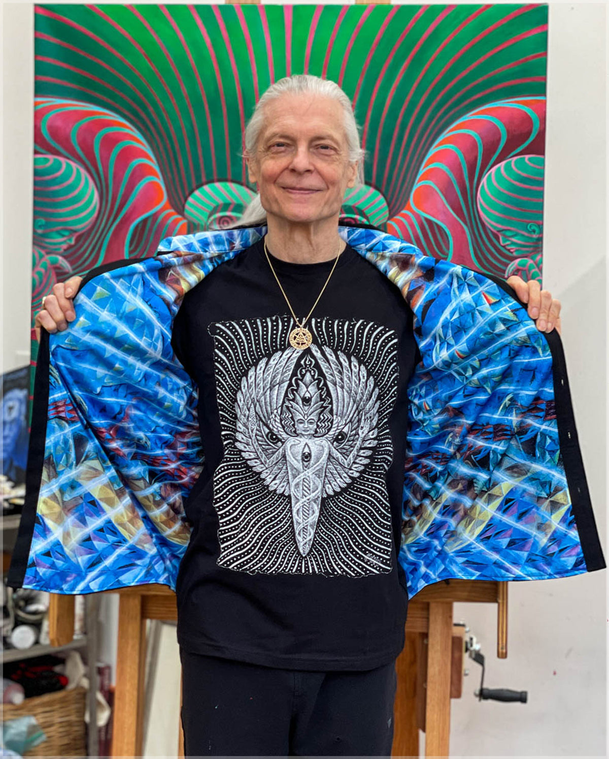 Diamond Being Being Button Down by Alex Grey