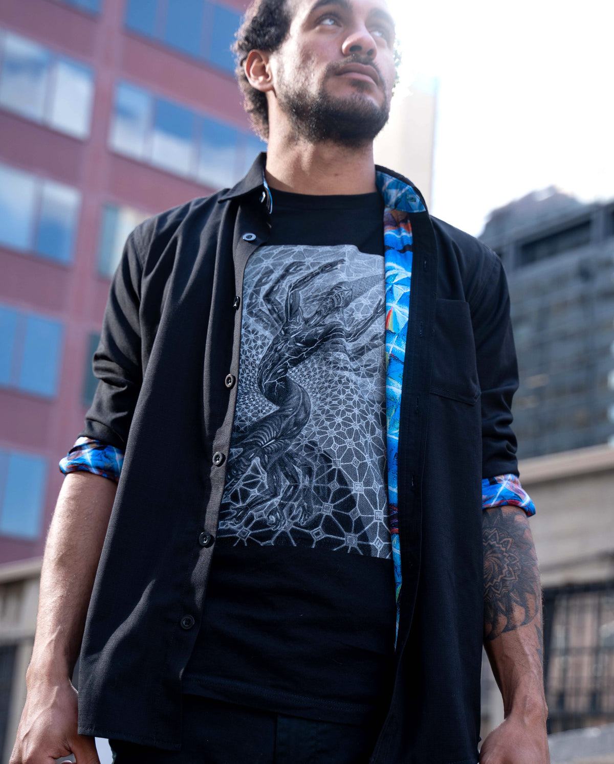 Diamond Being Being Button Down by Alex Grey