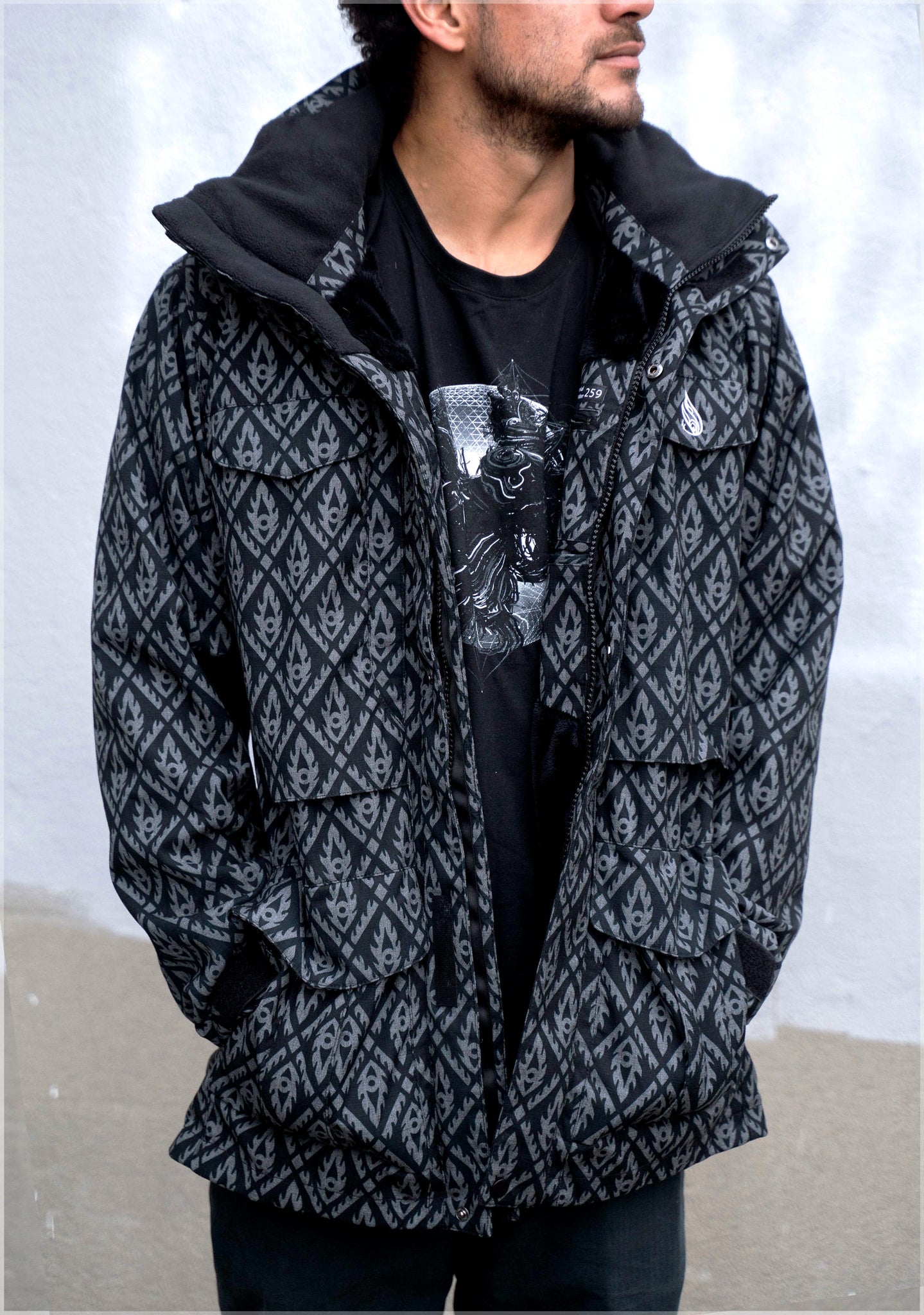 Great Turn Crown Onyx Sherpa Jacket by Alex Grey
