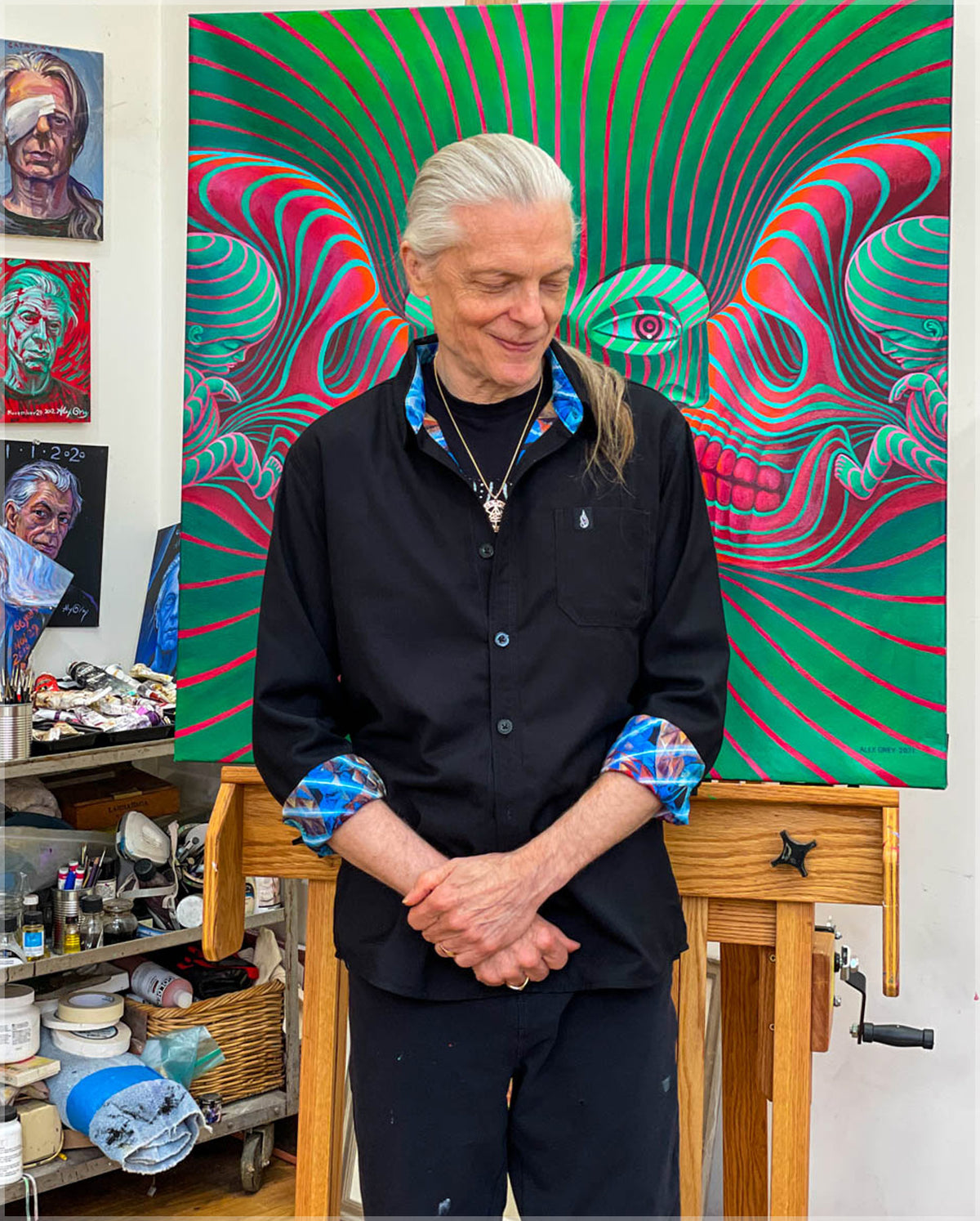 Diamond Being Being Button Down by Alex Grey