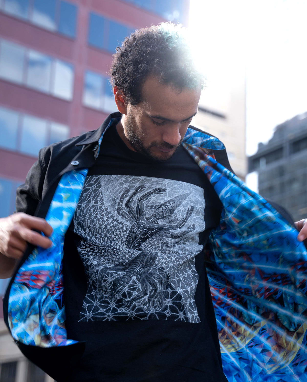 Diamond Being Being Button Down by Alex Grey