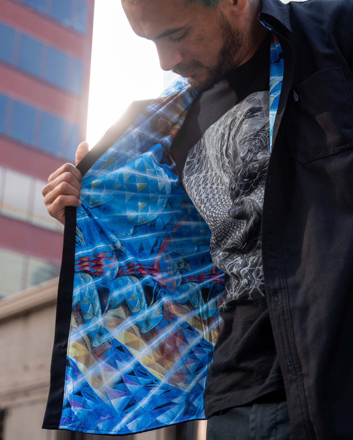 Diamond Being Being Button Down by Alex Grey