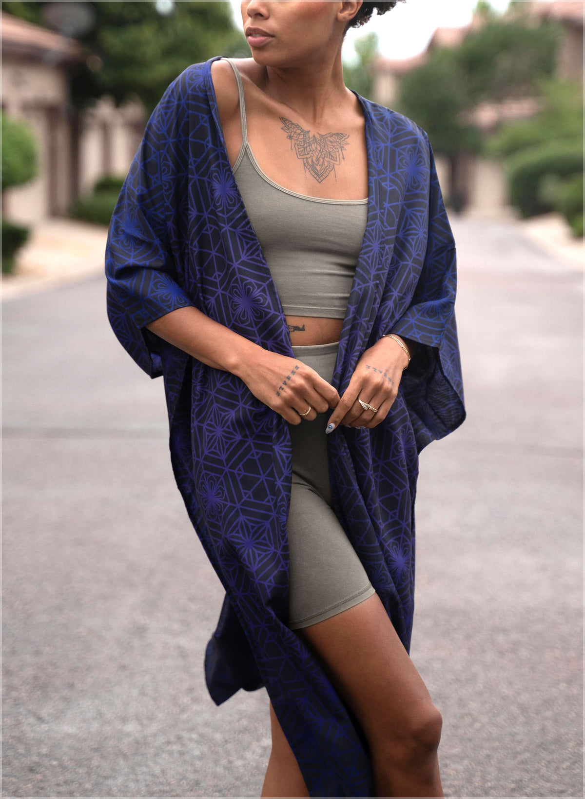 Alignment Long Kimono by Threyda