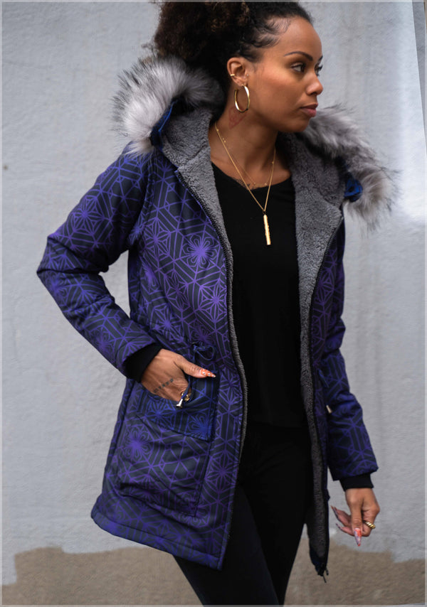 Alignment Women's Sherpa Jacket by Threyda - Threyda Art and Apparel
