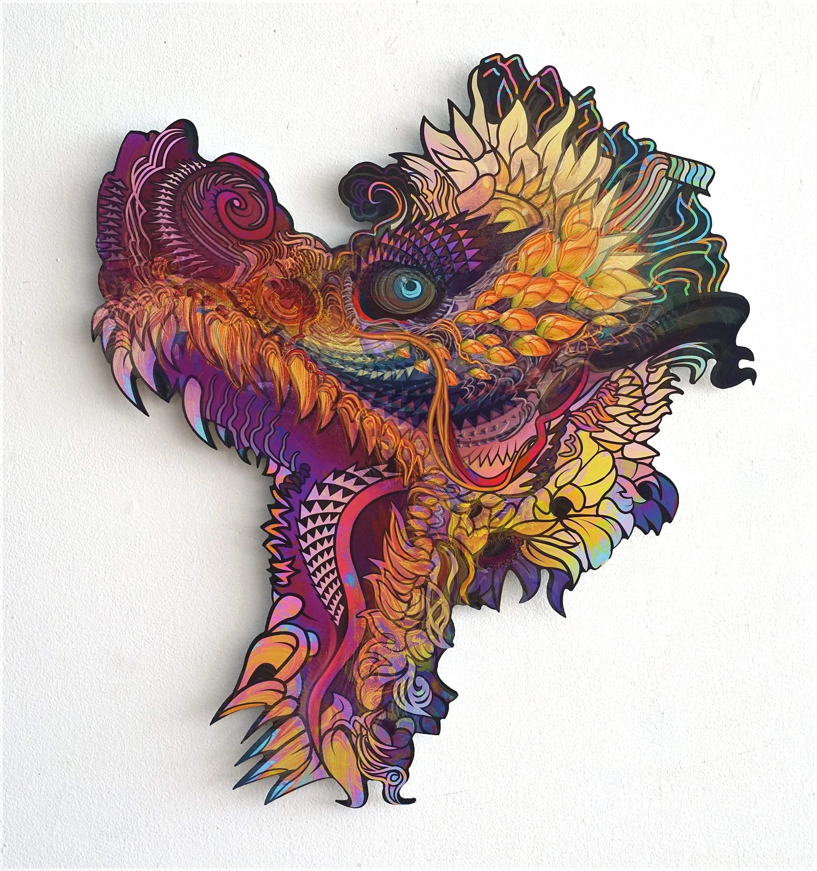 Hummingdragon XL Aluminum Print by Android Jones