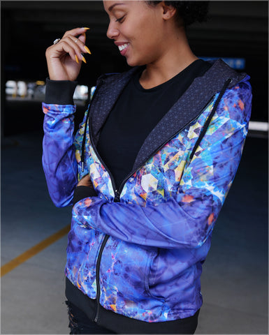 Nebula Lightweight Reversible Satin Women's Jacket by Andy Gilmore - Ships 09/2019