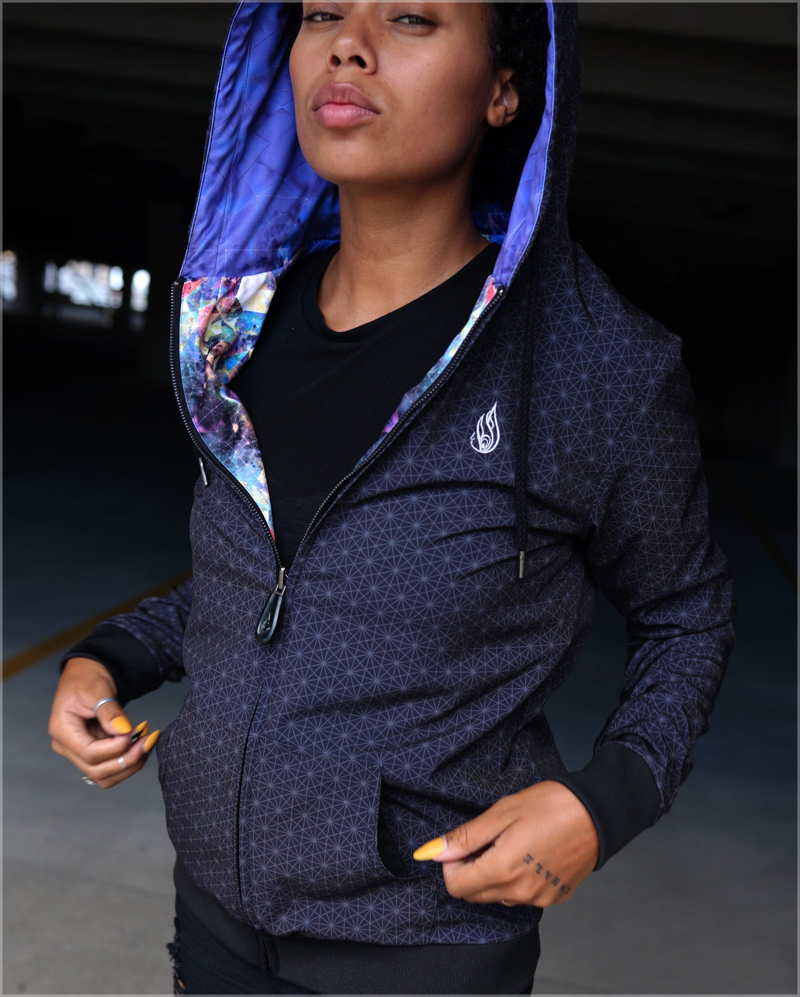 Nebula Lightweight Reversible Satin Women's Jacket by Andy Gilmore - Ships 09/2019