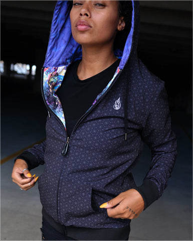 Nebula Lightweight Reversible Satin Women's Jacket by Andy Gilmore - Ships 09/2019