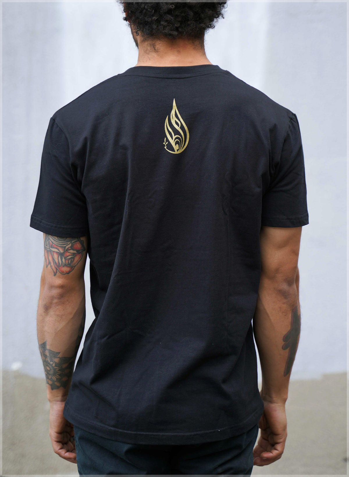 Answers Lie Within Gold Screenprint Tee by Ben Ridgway