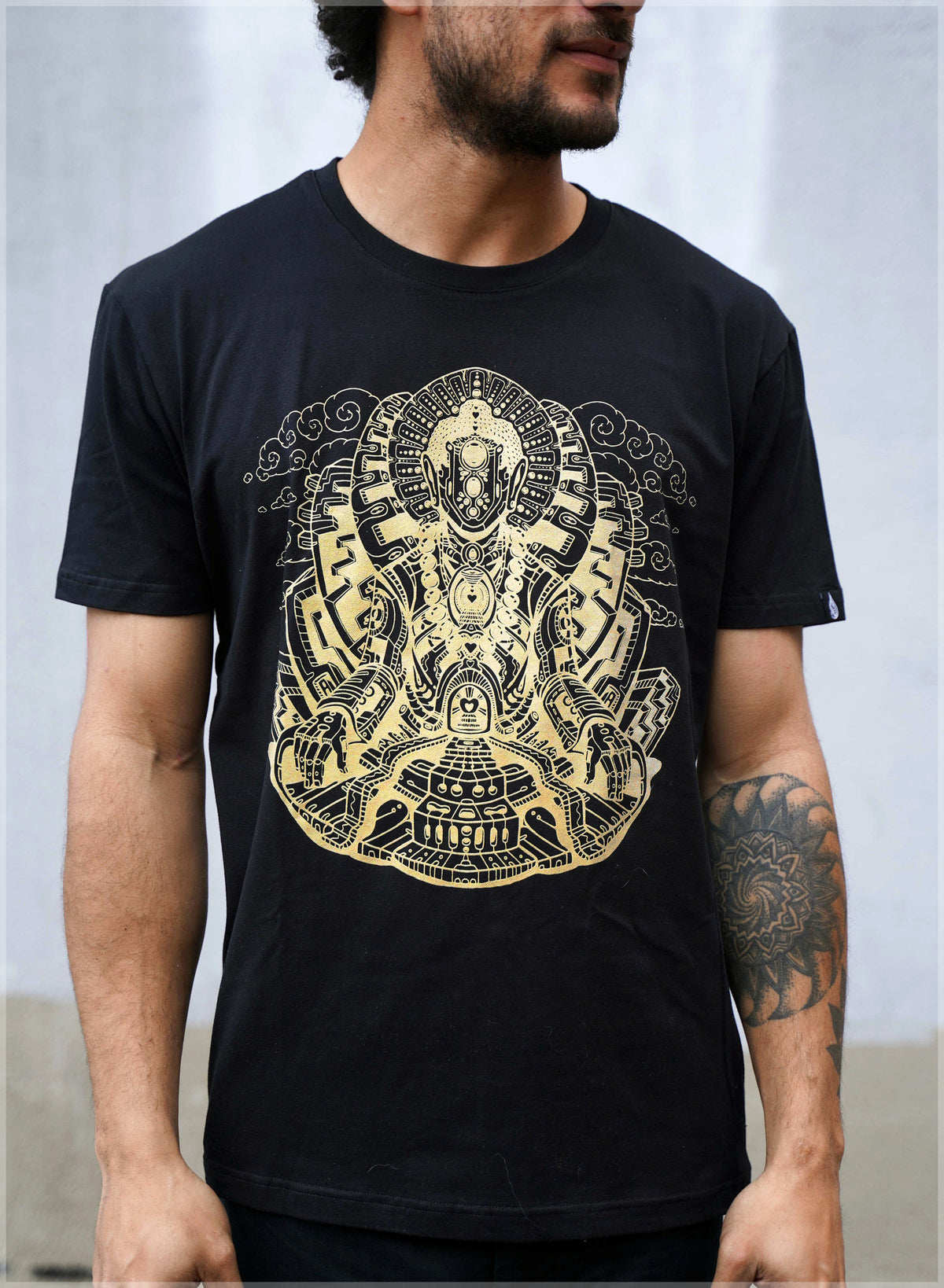 Answers Lie Within Gold Screenprint Tee by Ben Ridgway