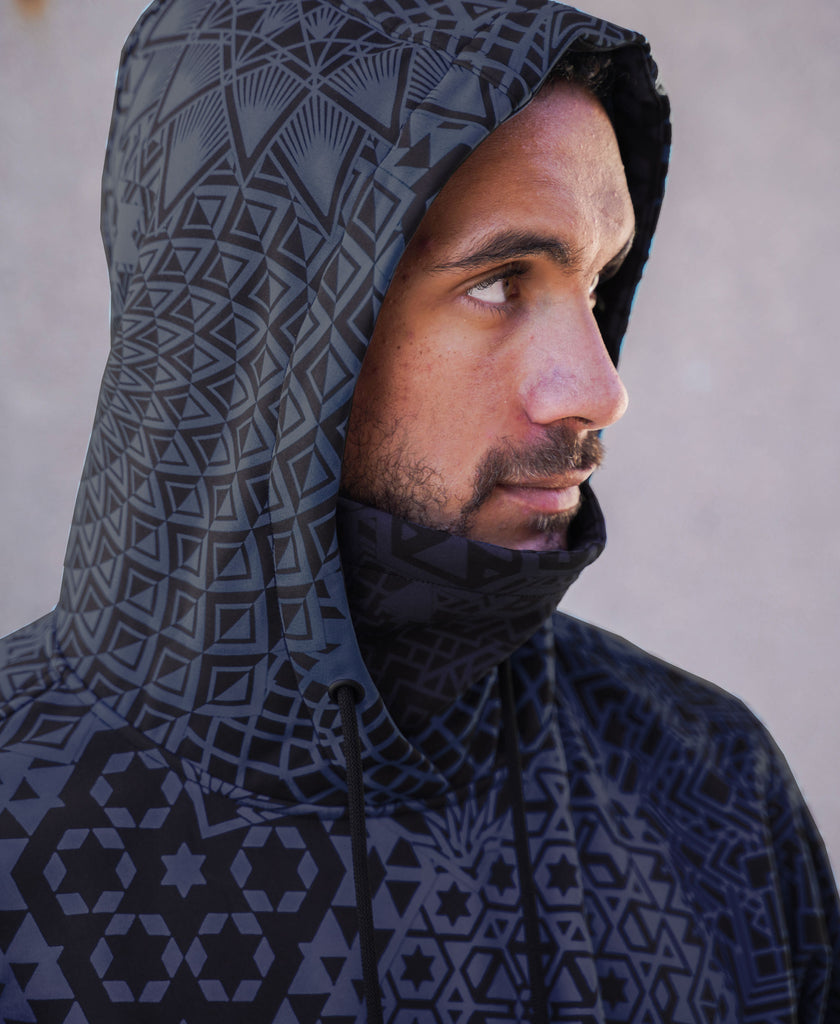 Black Mandala Argon Pullover Ski Jacket by Threyda