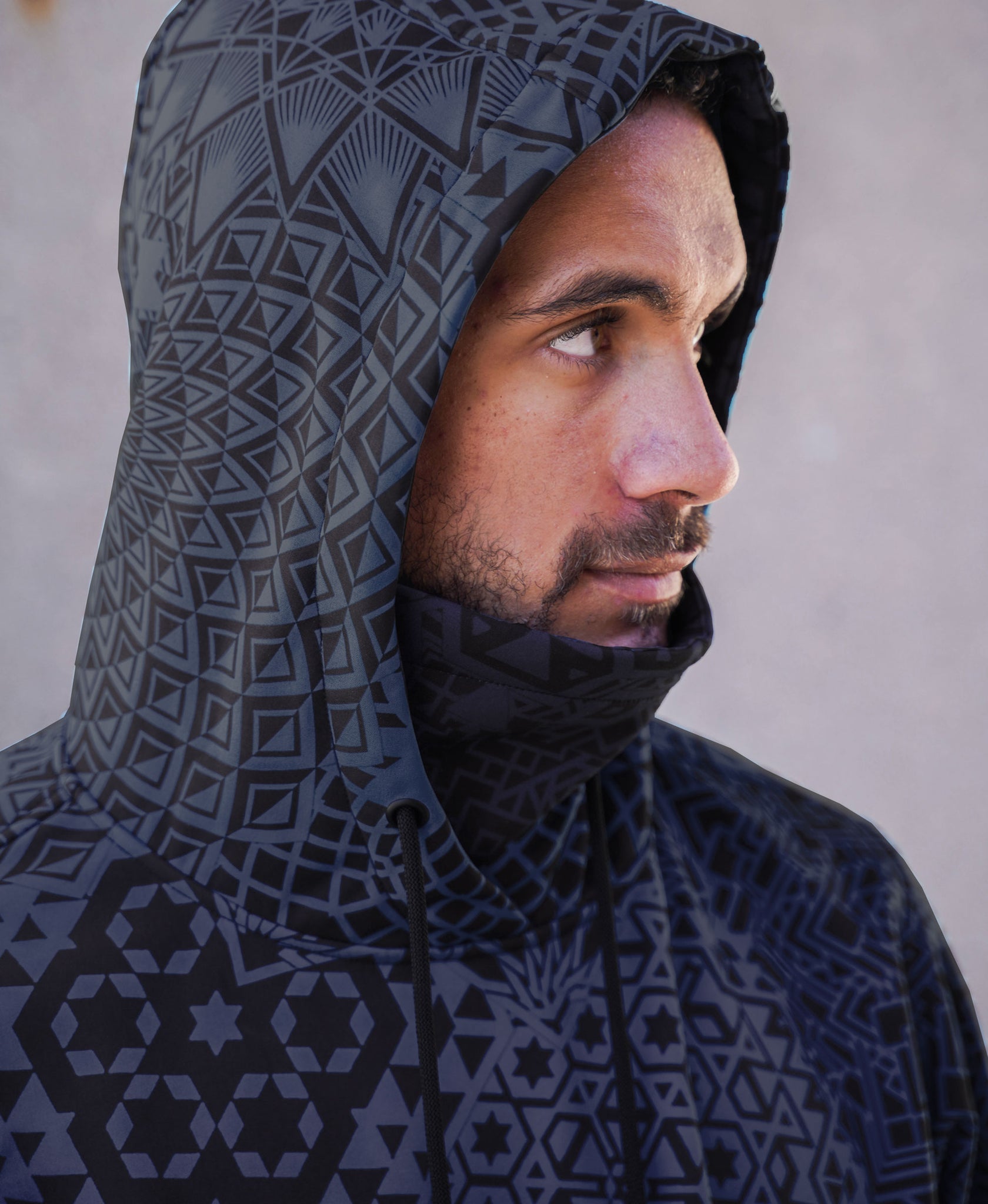 Black Mandala Argon Pullover Ski Jacket by Threyda