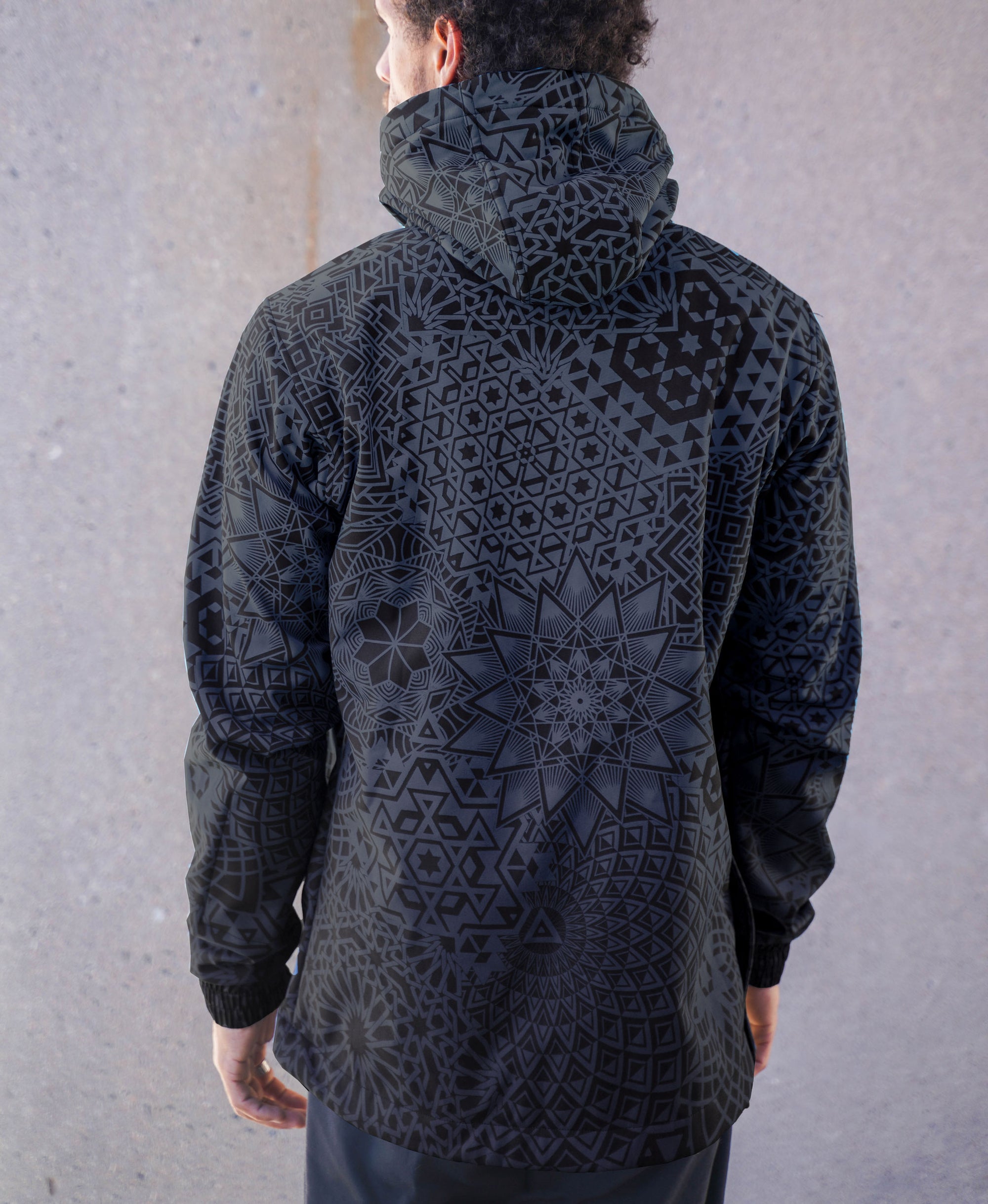 Black Mandala Argon Pullover Ski Jacket by Threyda