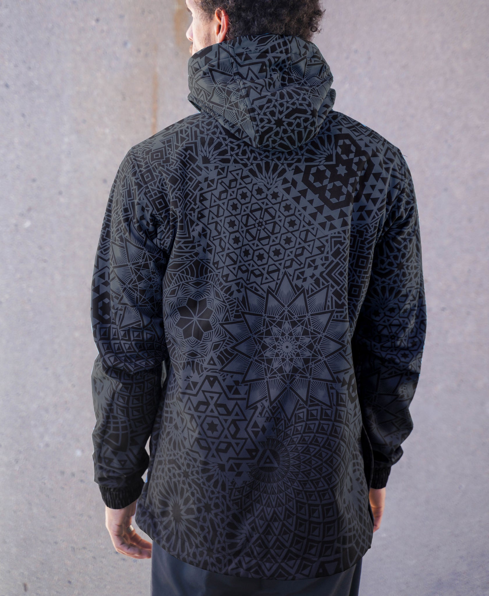 Black Mandala Argon Pullover Ski Jacket by Threyda