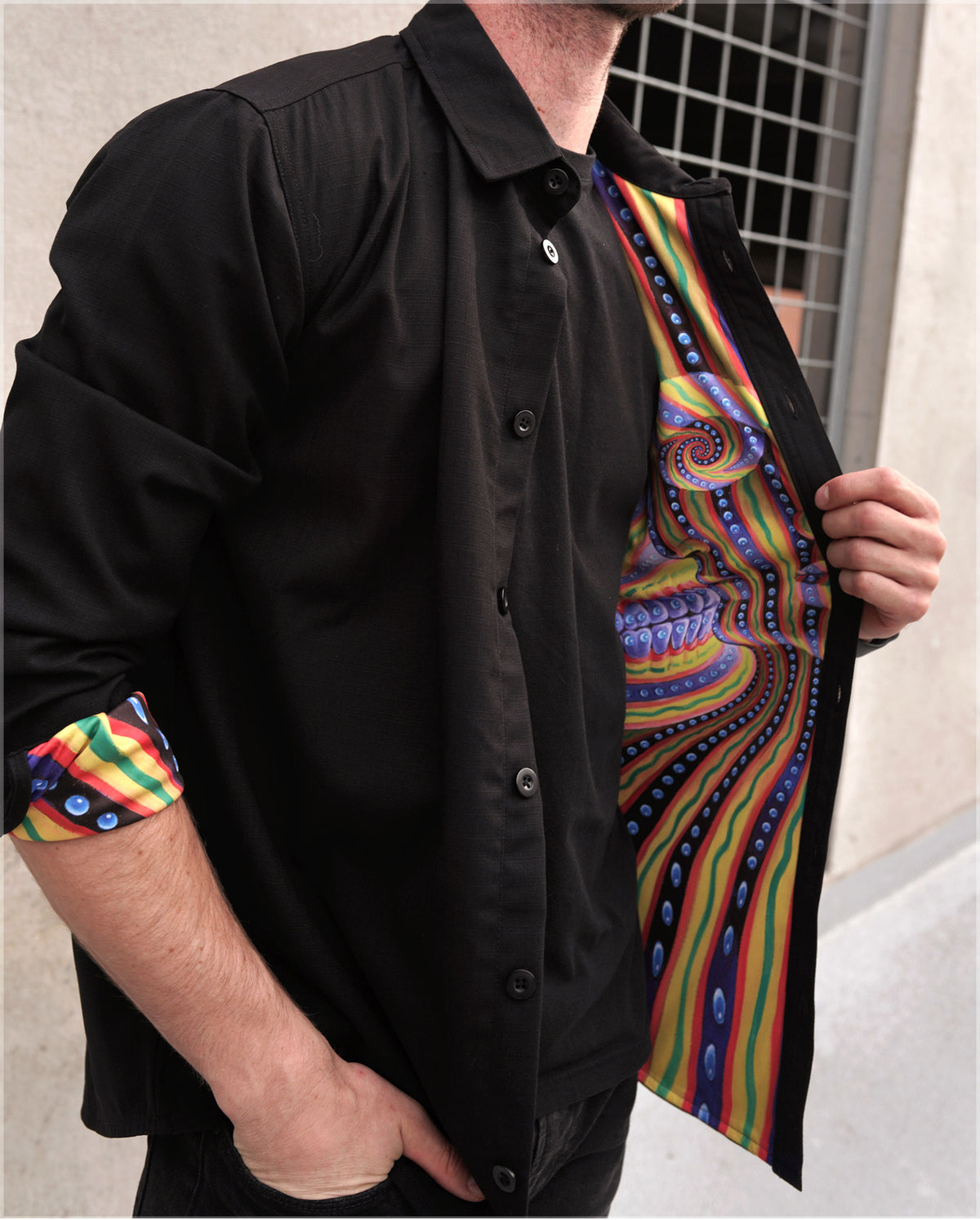 Bardo Being Button Down by Alex Grey