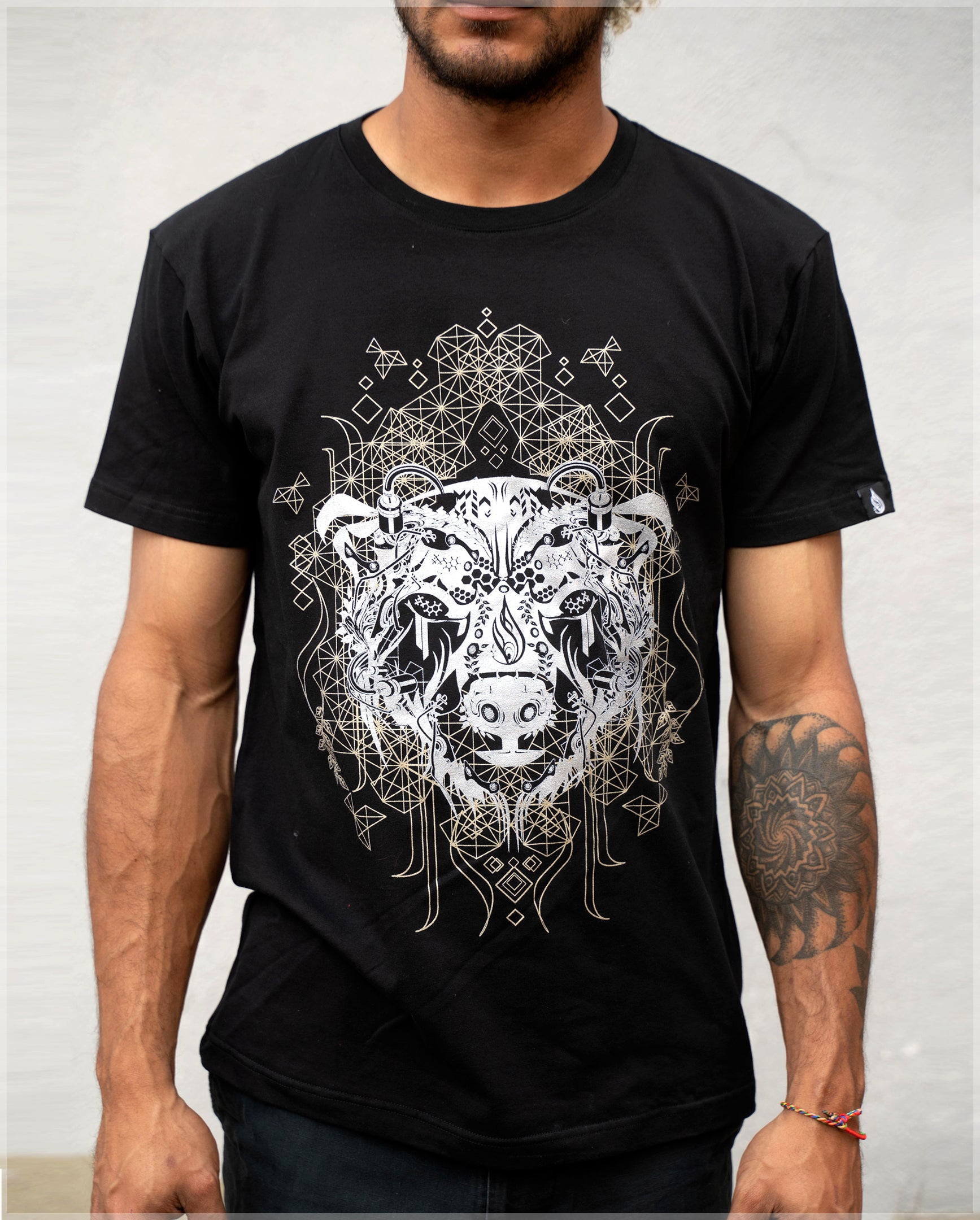 Metallic Bear Spirit Screenprint Tee by Justin Totemical