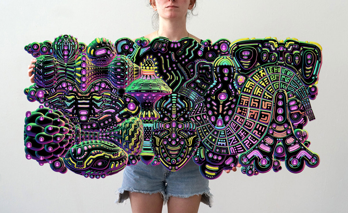 Freeformation Dark Mode Aluminum Diecut Print by Ben Ridgway