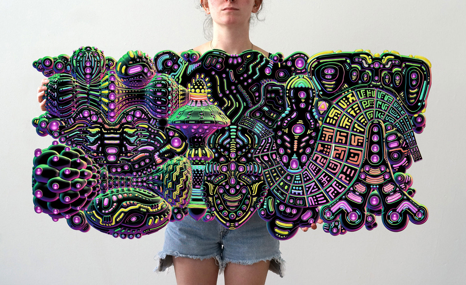 Freeformation Dark Mode Aluminum Diecut Print by Ben Ridgway