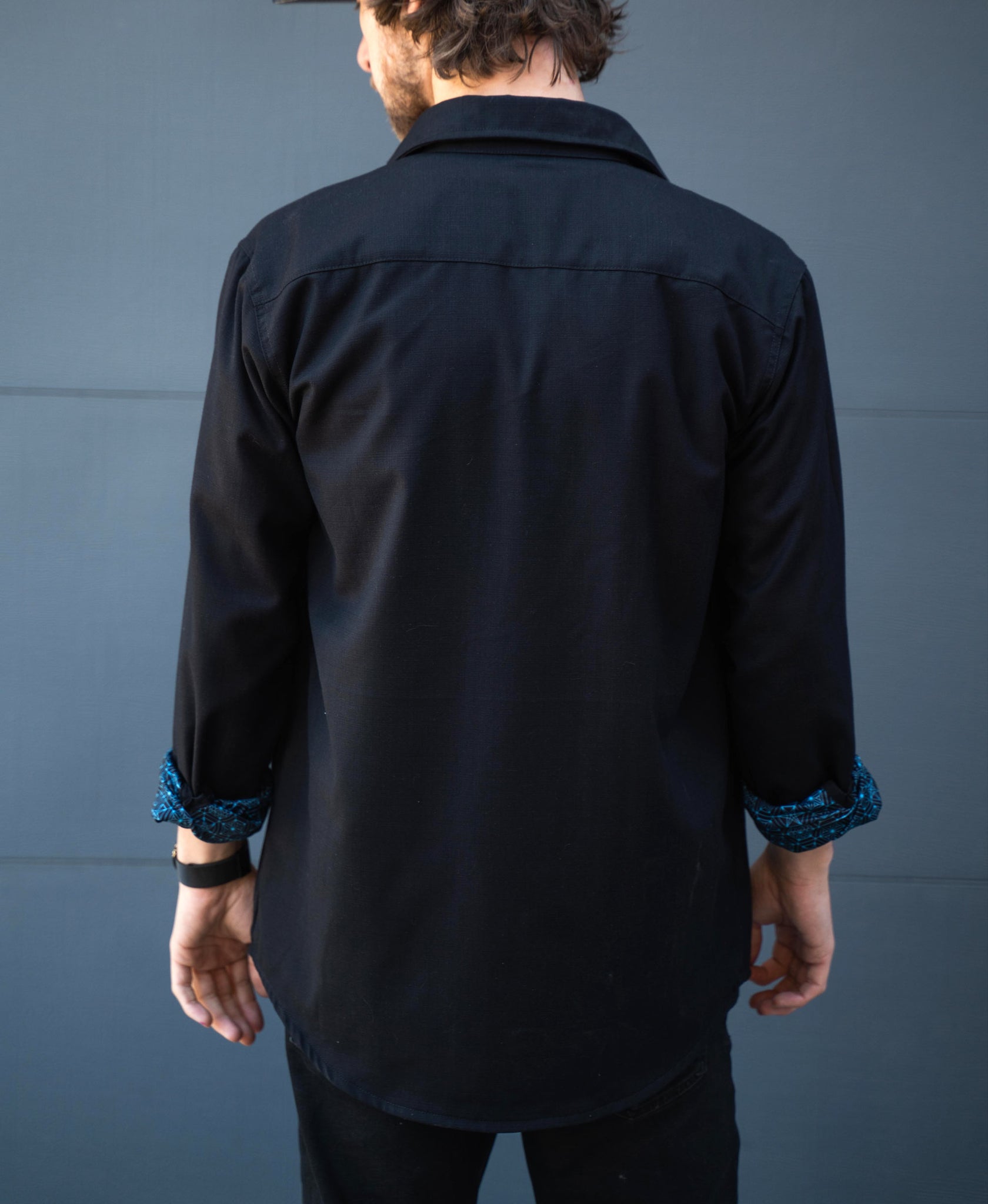 Hedron Lined Button Down Shirt by Threyda