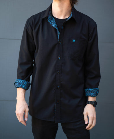 Hedron Lined Button Down Shirt by Threyda