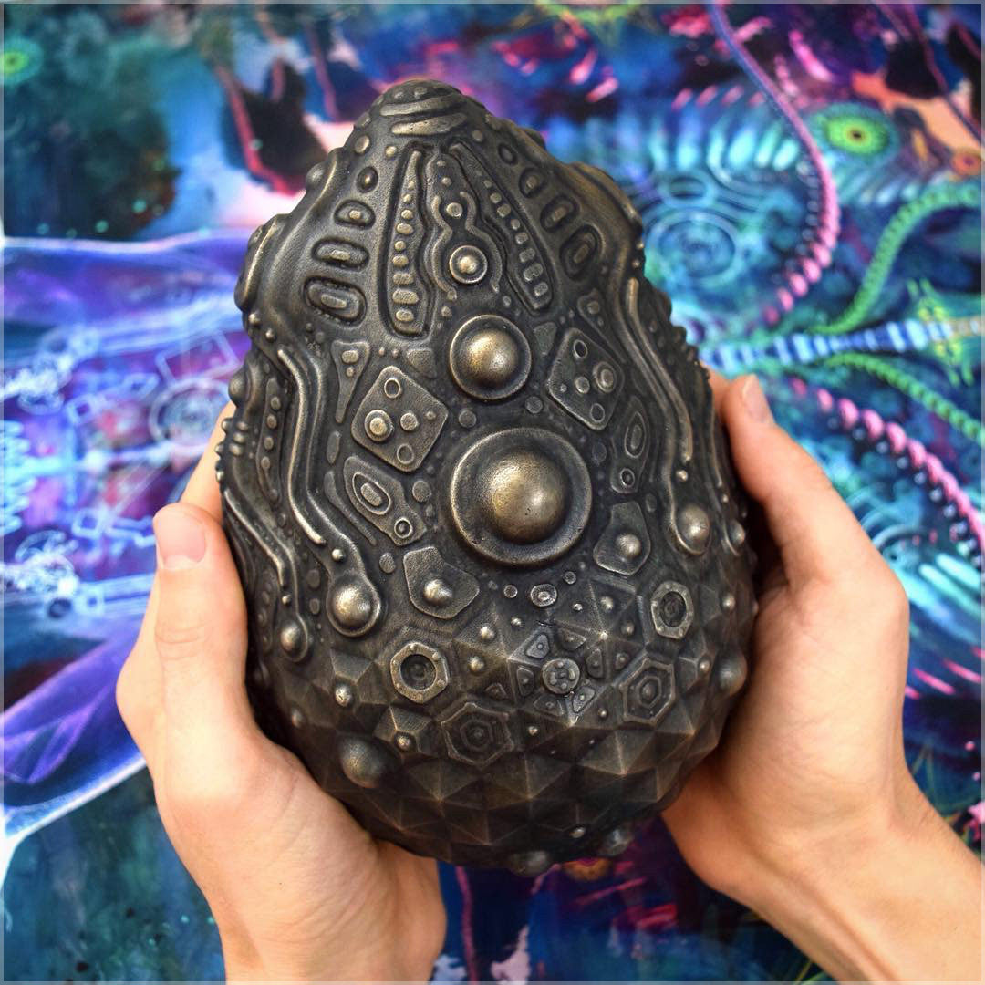 Bronze Egg Artifact Sculpture