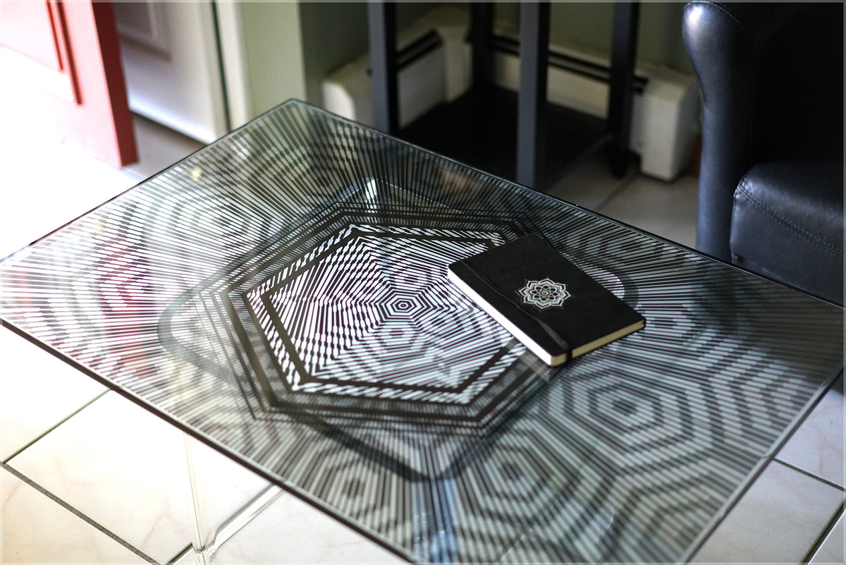 Hexagon Lattice Glass &amp; Resin Transparent Surface by Cassady Bell