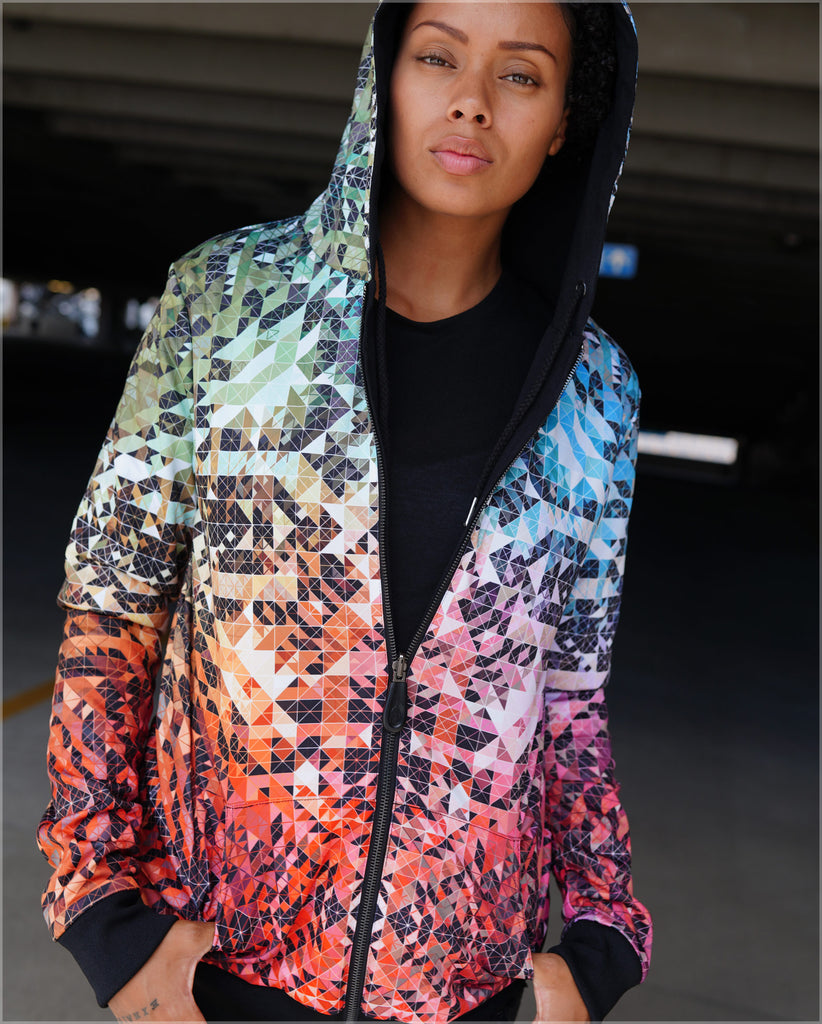 Color Quanta Lightweight Reversible Cotton Women's Jacket by Andy Gilmore