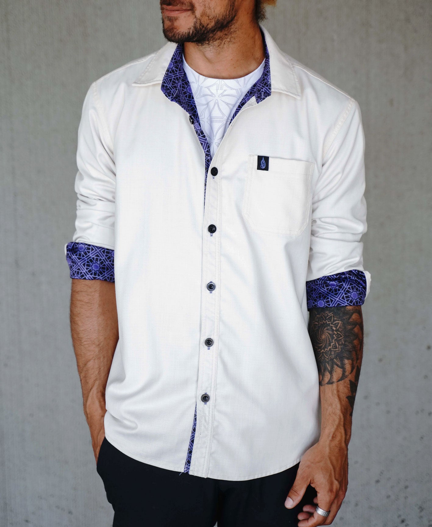 Viola Lined Button Down Shirt by Threyda