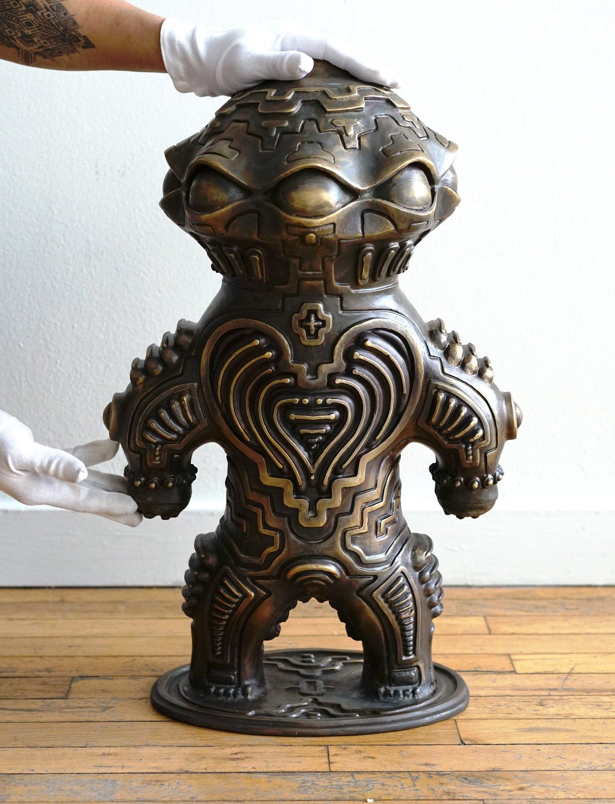 Alien Dogu Bronze Sculpture by Ben Ridgway