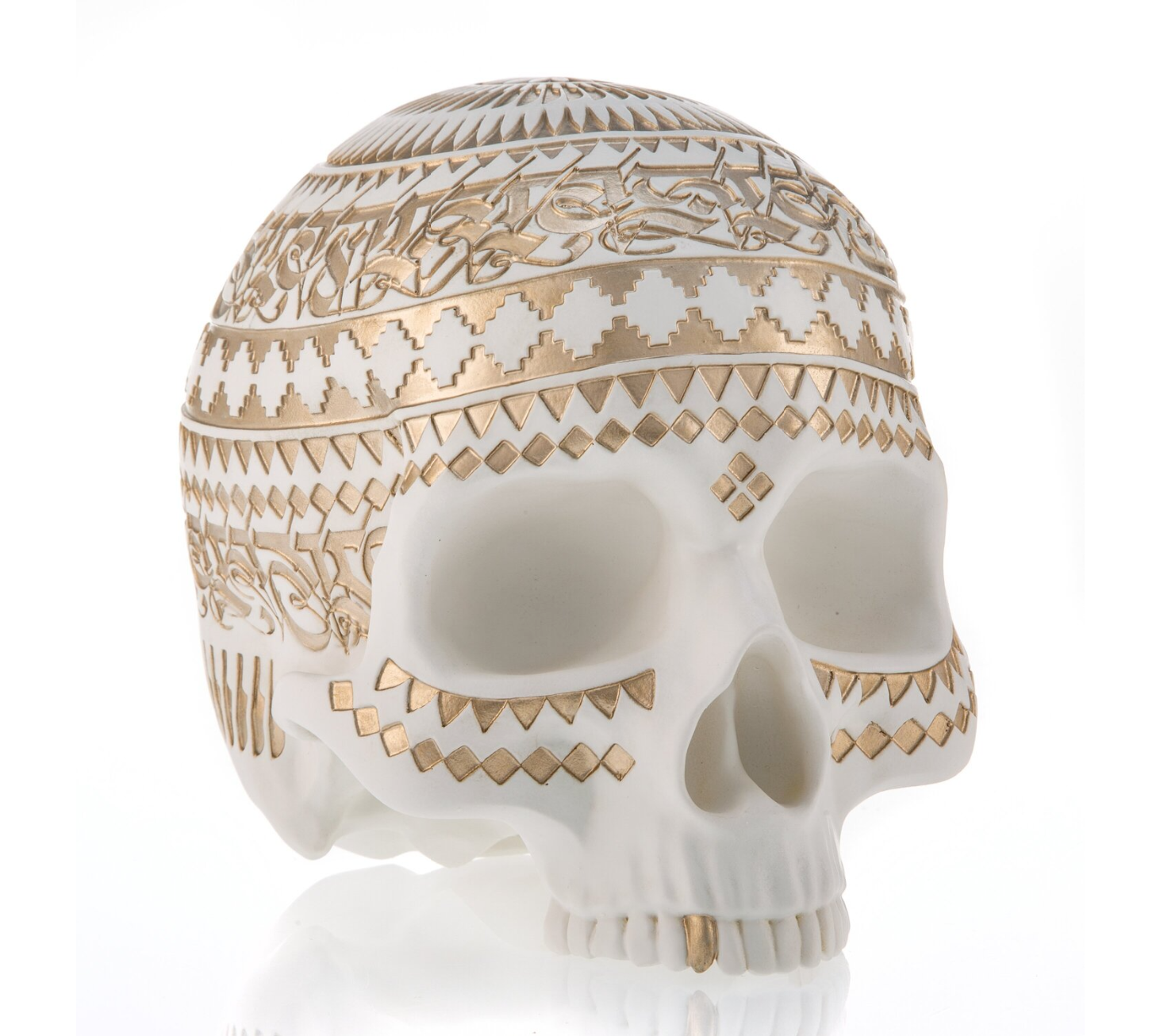 White Memento Mori Skull by Cryptik