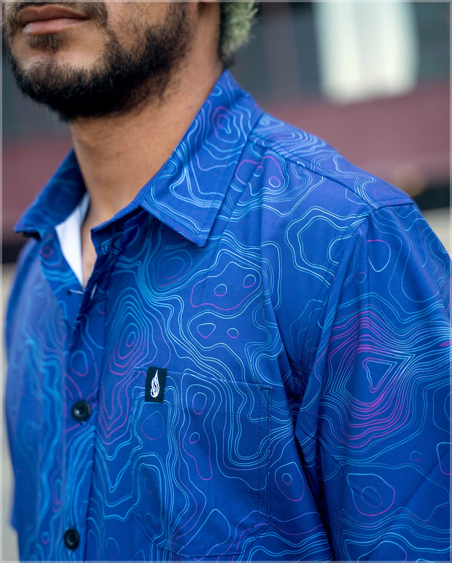 Elevation Short Sleeve Button Down Shirt by Threyda