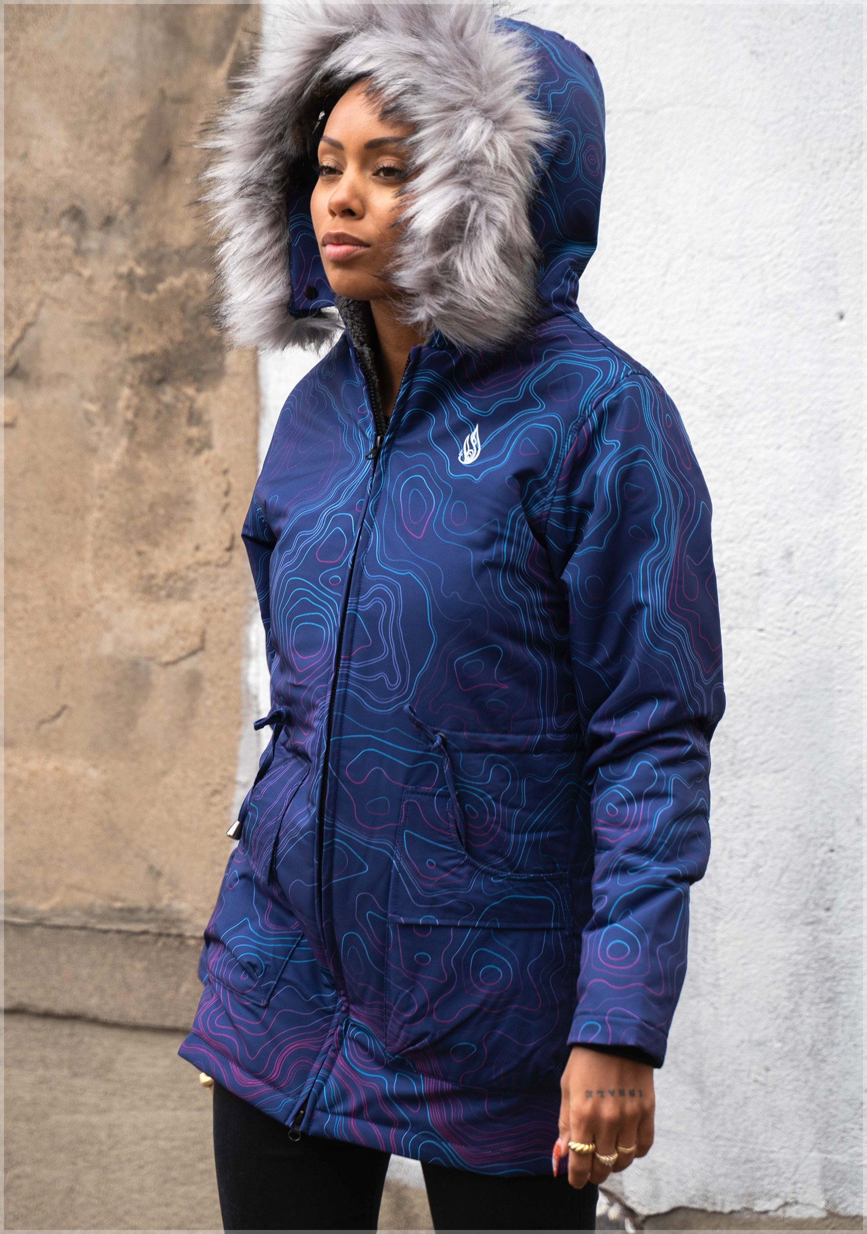 Elevation Women's Sherpa Jacket by Threyda - Threyda Art and Apparel
