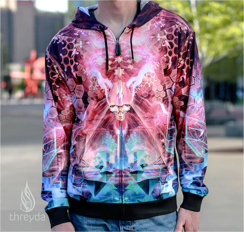 Eternally Grateful Reversible Satin Jacket by Justin Totemical , Apparel - Justin Totemical, Threyda - 2