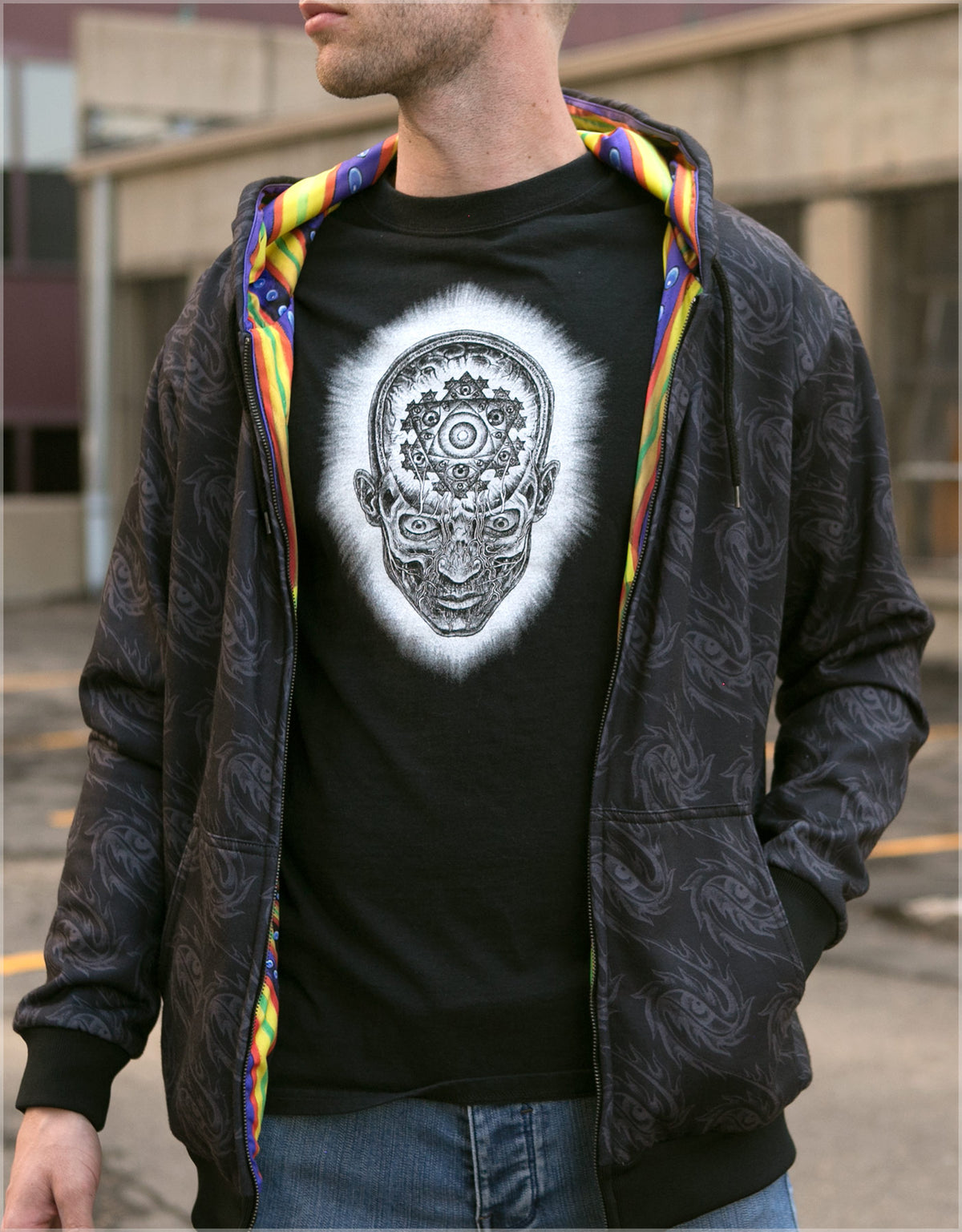 Bardo Being Reversible Heavyweight Hoodie by Alex Grey